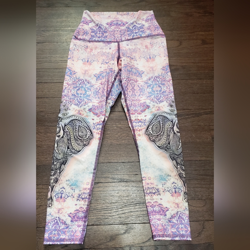 Evolution and Creation Purple and Orange Artistic Leggings